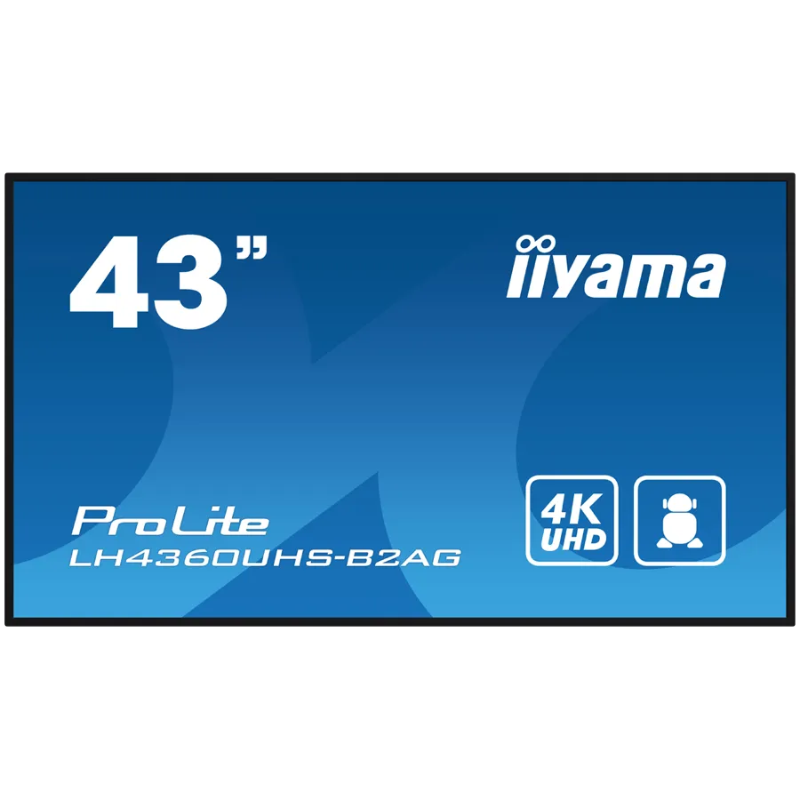 IIYAMA LFD LH4360UHS-B2AG 42.5" VA 3840 x 2160 @60Hz  	500 cd/m² 5000:1 8.5ms Android 11 OS, iiSignage², FailOver, EShare landscape, portrait 3y Slika 1
