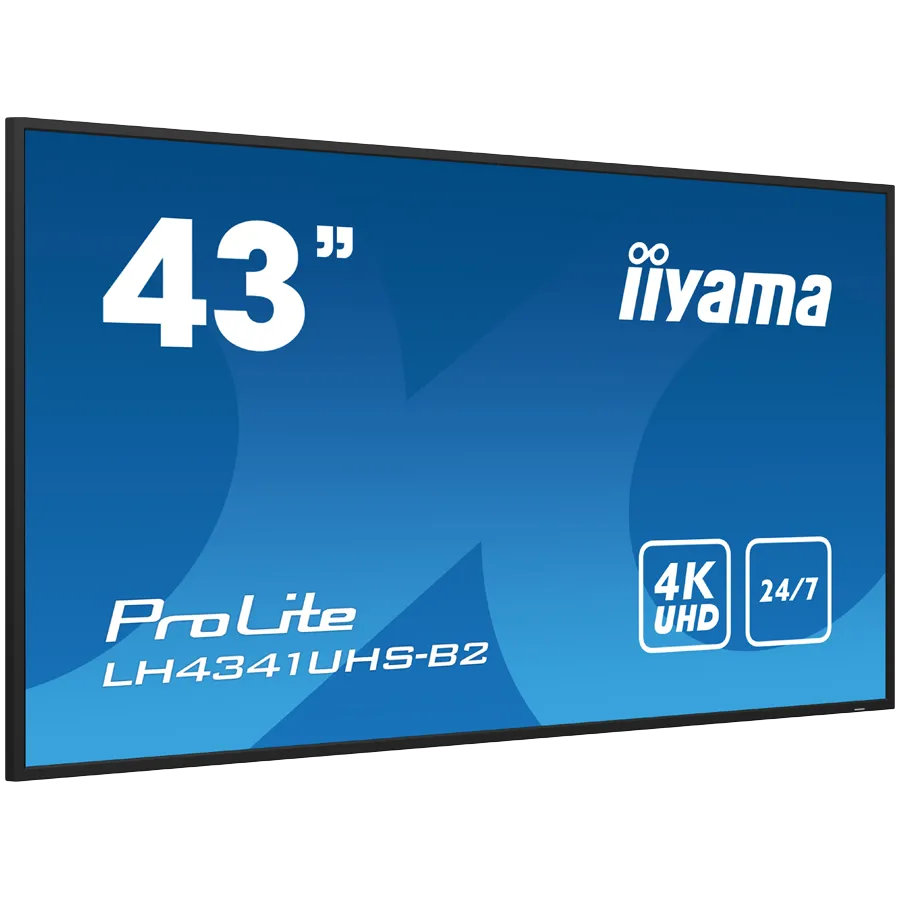 IIYAMA LFD LH4341UHS-B2 43" Professional Digital Signage display with 4K UHD resolution and 24/7 3840x2160 16:9 500cd 1200:1 8ms landscape, portrait Slika 2