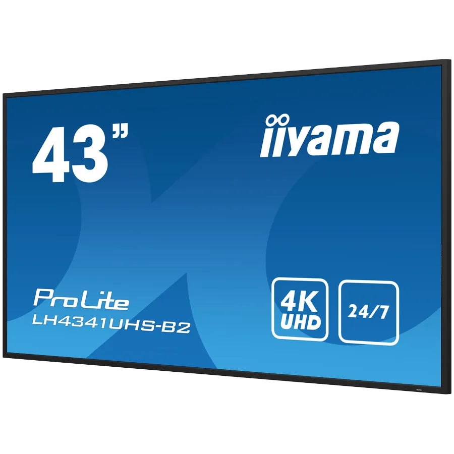 IIYAMA LFD LH4341UHS-B2 43" Professional Digital Signage display with 4K UHD resolution and 24/7 3840x2160 16:9 500cd 1200:1 8ms landscape, portrait Slika 3