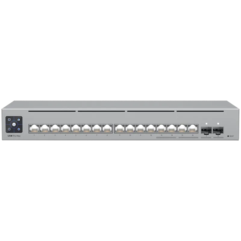 Ubiquiti 16-port, Layer 3 Etherlighting switch 2.5 GbE and versatile mounting options, 4x 2.5 GbE RJ45 ports, 12x GbE RJ45 ports, 2x 10G SFP+ ports Slika 1