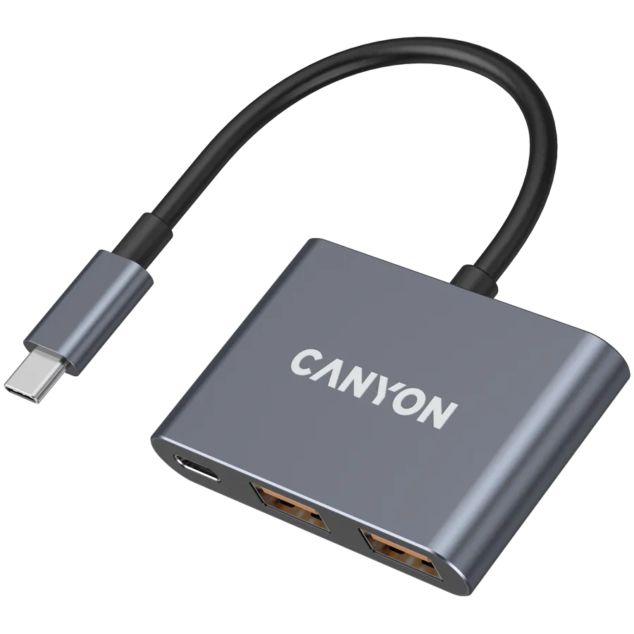 CANYON hub DS-3 3in1 USB-C Dark Grey Slika 1