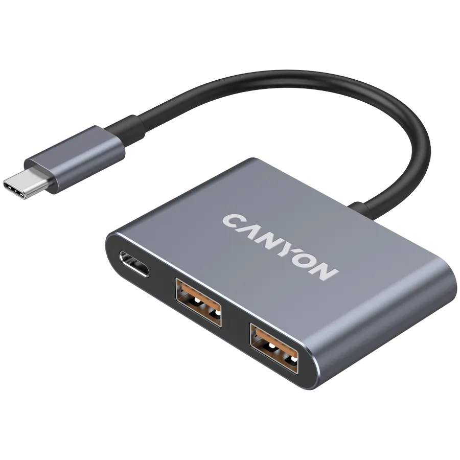 CANYON hub DS-3 3in1 USB-C Dark Grey Slika 2