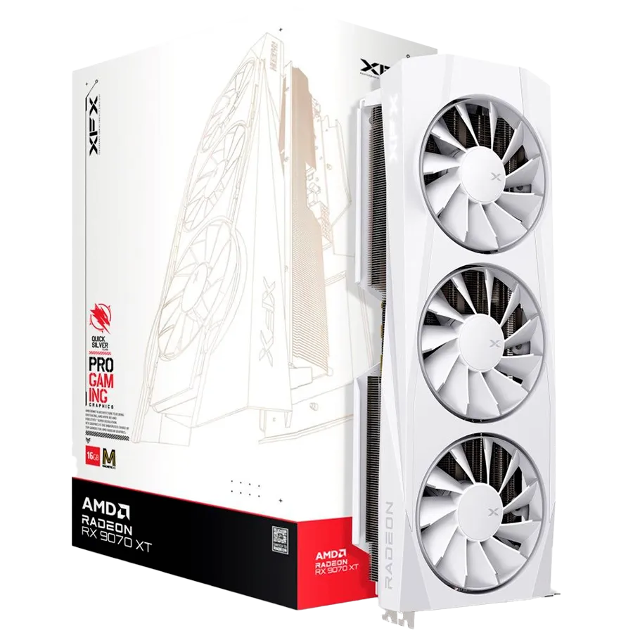 XFX Quicksilver AMD Radeon RX 9070XT White Magnetic Air Edition with 16GB GDDR6 HDMI 3xDP, AMD RDNA 4 Slika 1