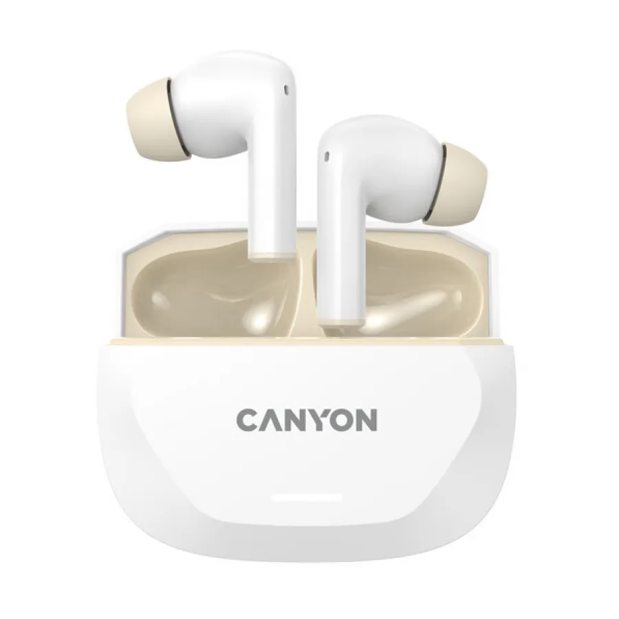 CANYON headset HEXAGON 7 TWS ANC+ENC Wireless Charge White Beige Slika 3