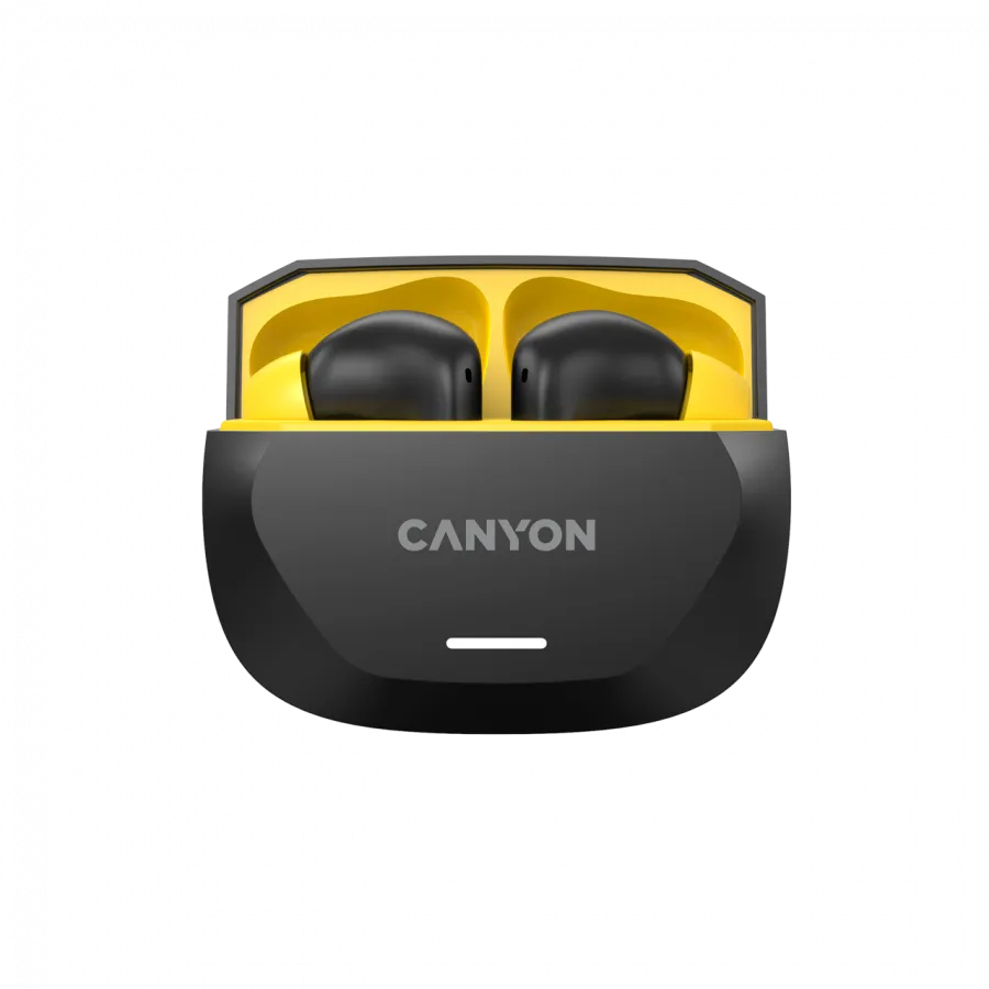 CANYON headset HEXAGON 7 TWS ANC+ENC Wireless Charge Black Yellow Slika 3