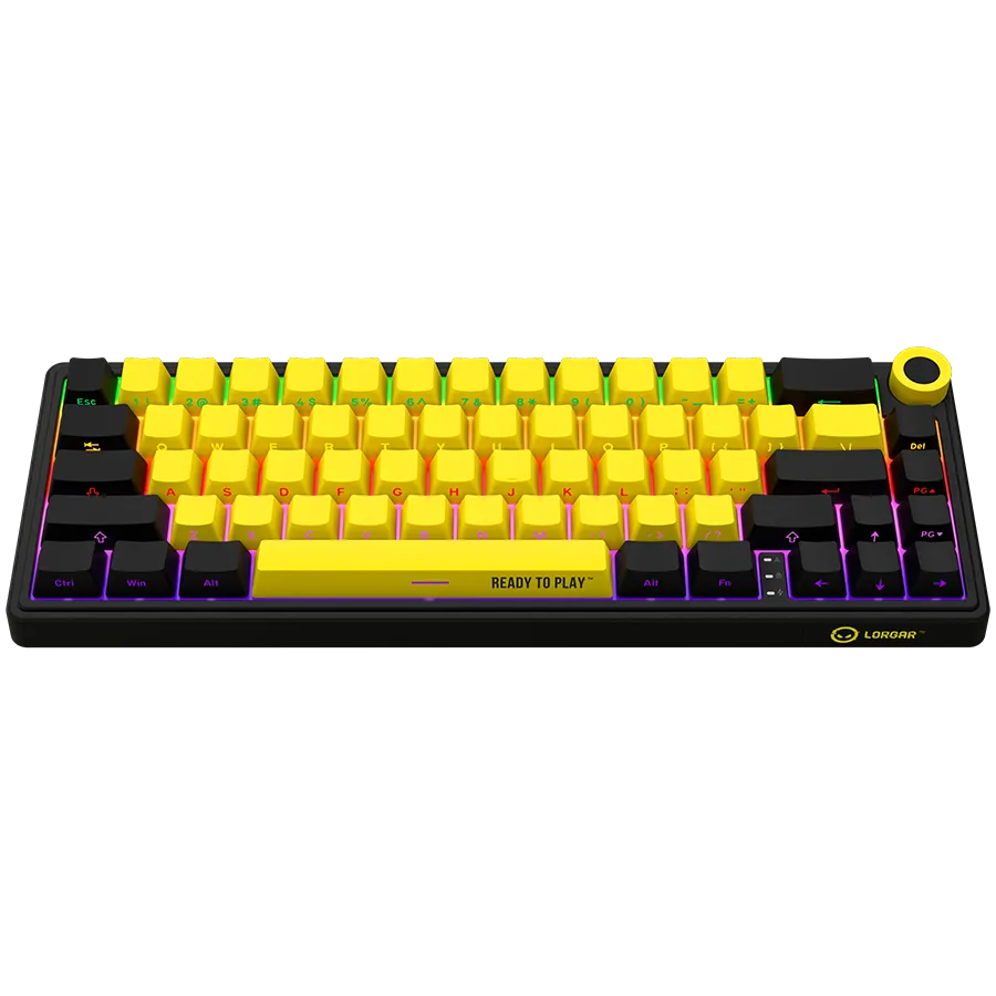 LORGAR KBP70MW, Wireless 65% Mechanical Gaming Keyboard Pro, Black/yellow, EN layout Slika 3