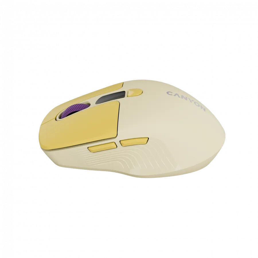 CANYON mouse MW-26 LCD Silent Dual Mode Wireless Yellow Slika 3