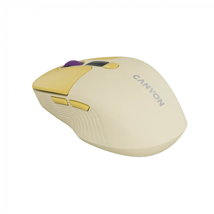 CANYON mouse MW-26 LCD Silent Dual Mode Wireless Yellow Slika 4