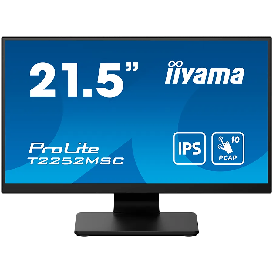 IIYAMA Monitor LED T2252MSC-B2AG 21.5" PCAP 10pt Touchscreen monitor featuring IPS panel technology, Edge-to-Edge glass design and Anti Glare coating HDMI DP USB HUB Tilt 3y Slika 1