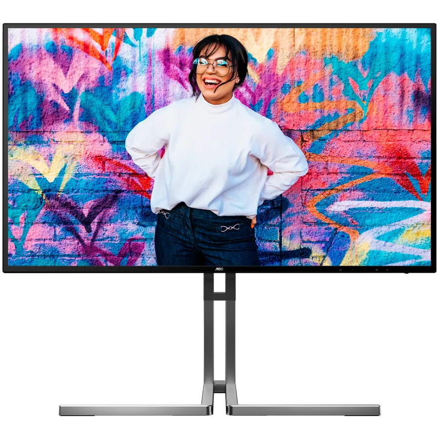 AOC Monitor LED U27U3CV Business 27'' 4H, Nano IPS, 3840x2160, 60Hz, 1300:1, 4ms, HDR400, 2xHDMI, 1xDP, USB-C 96W, USB hub, KVM, LAN RJ45, Speakers, Full Ergonomic, 3y Slika 1