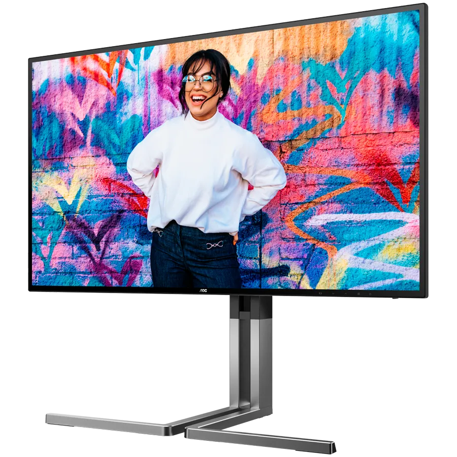 AOC Monitor LED U27U3CV Business 27'' 4H, Nano IPS, 3840x2160, 60Hz, 1300:1, 4ms, HDR400, 2xHDMI, 1xDP, USB-C 96W, USB hub, KVM, LAN RJ45, Speakers, Full Ergonomic, 3y Slika 2