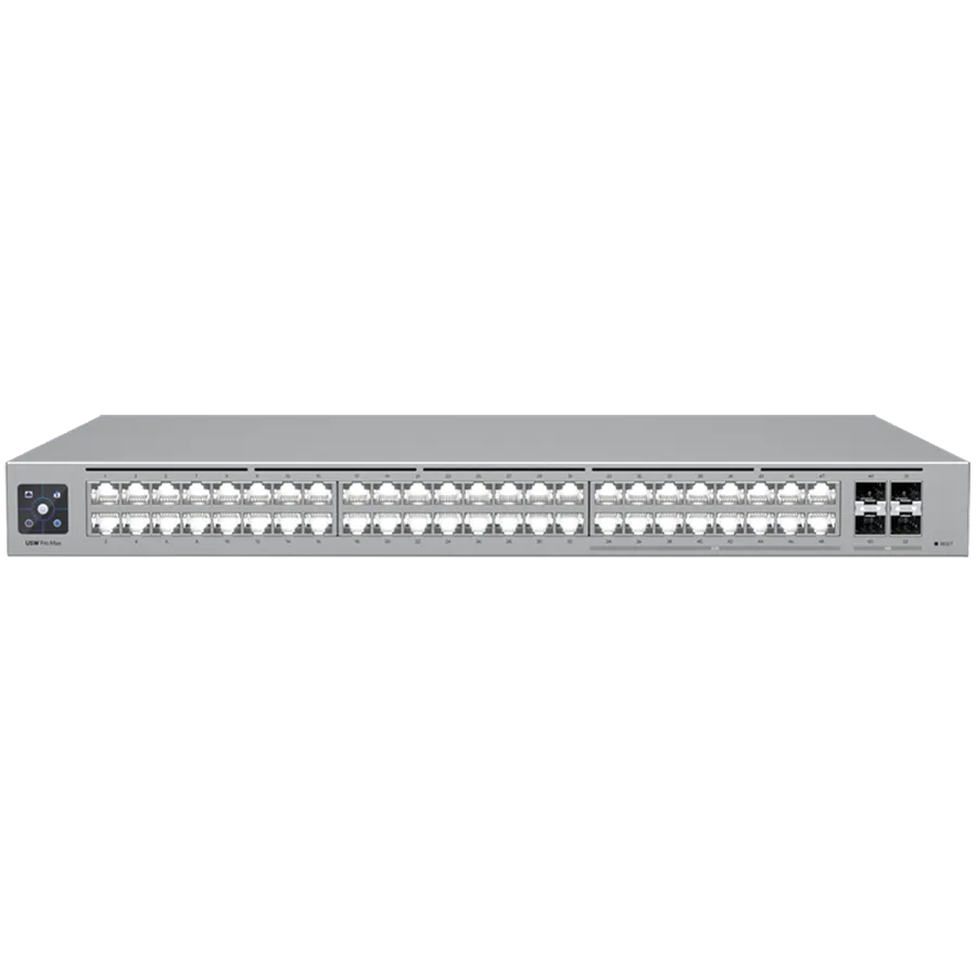 Ubiquiti 48-port, Layer 3 Etherlighting switch with 2.5 GbE, 16x 2.5 GbE RJ45 ports, 32x GbE RJ45 ports, 4x 10G SFP+ ports Slika 1