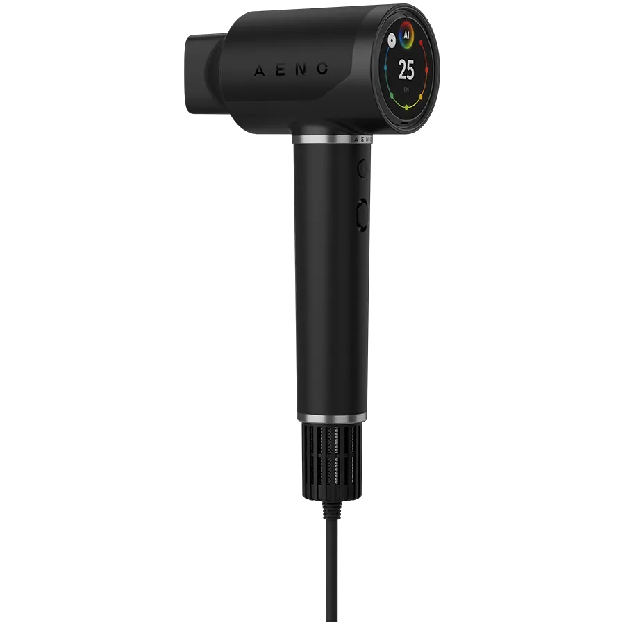 High Speed Hair Dryer, Black, 220V-240V~50-60Hz, 1500W, Voice Control, Ionizer, Touch LCD, Infrared Nursing, Infrared Distance Protection, AI Control, Gravity Sensor 110000RPM, Noise less than 67dB Slika 1