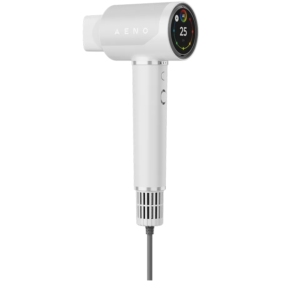 High Speed Hair Dryer, White, 220V-240V~50-60Hz, 1500W, Voice Control, Ionizer, Touch LCD, Infrared Nursing, Infrared Distance Protection, AI Control, Gravity Sensor 110000RPM, Noise less than 67dB Slika 1