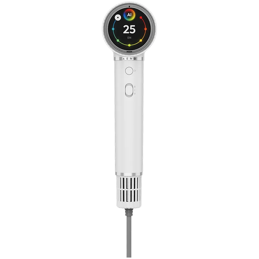 High Speed Hair Dryer, White, 220V-240V~50-60Hz, 1500W, Voice Control, Ionizer, Touch LCD, Infrared Nursing, Infrared Distance Protection, AI Control, Gravity Sensor 110000RPM, Noise less than 67dB Slika 3