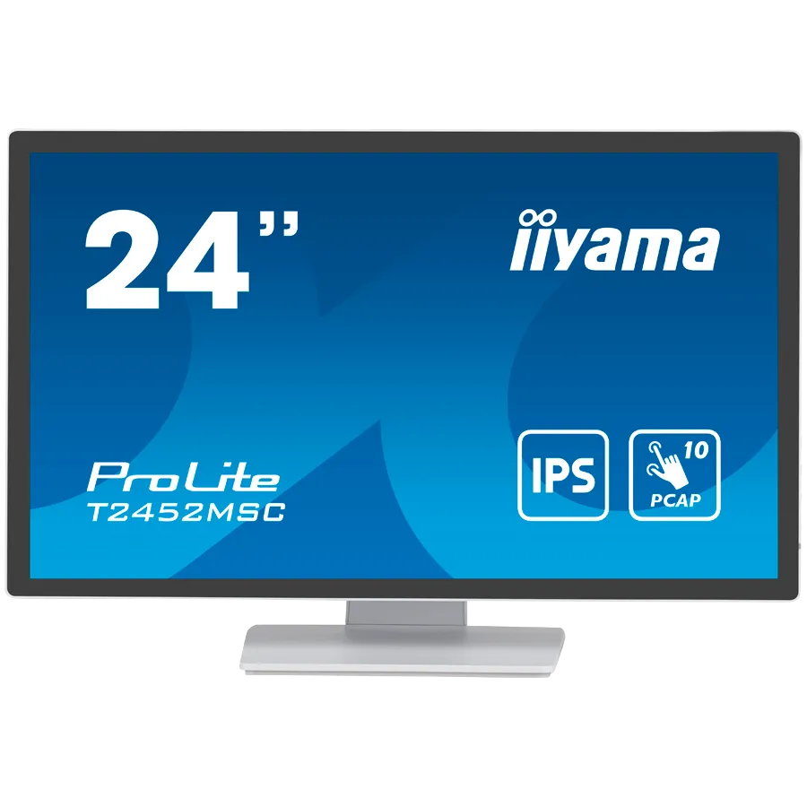 Iiyama ProLite T2452MSC-W1 - LED monitor24" (23.8" viewable) touchscreen 1920 x 1080 Full HD (1080p) IPS 400 cd/m² 1000:1 14 ms HDMI DisplayPort speakers white Slika 1