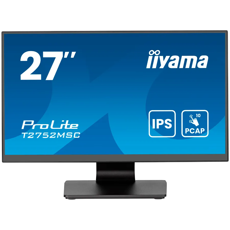 27" IPS Bonded PCAP, 10P Touch with AG and Anti-Finger print coating, 1920x1080, Flat Bezel Free Glass Front, HDMI, DisplayPort, 345cd/m2 (with touch), USB Hub 2x 3.2, Speakers Slika 1