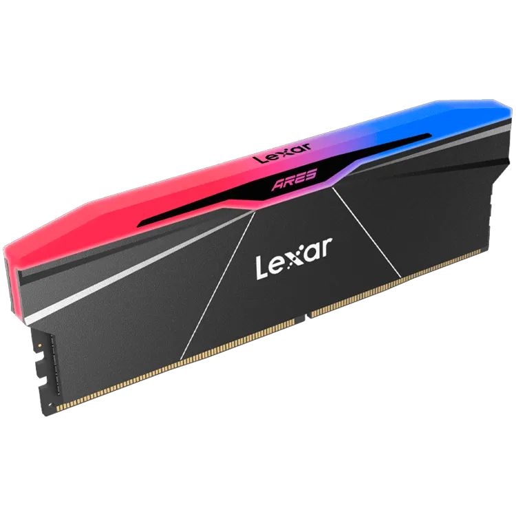 Lexar Ares 32GB Kit (2X16GB) DDR5 8000MHz UDIMM CL38 1.45V with heatsink and RGB lighting, Dual pack, Black Color Slika 2