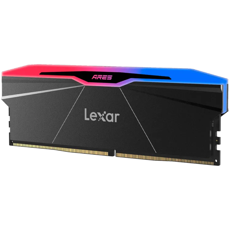 Lexar Ares 32GB Kit (2X16GB) DDR5 8000MHz UDIMM CL38 1.45V with heatsink and RGB lighting, Dual pack, Black Color Slika 3