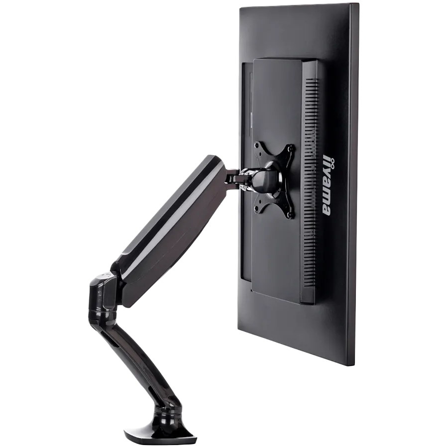 Flexible desk mount for single monitor with height adjustable gas spring. Deskmount with clamp or grommet. Monitor size 10~27", VESA 75x75 or 100x100mm, 1~5kg Slika 3