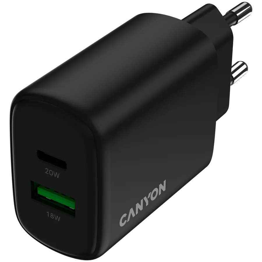 CANYON charger OnCharge 200 20W 1xPD 1xQC EU Black Slika 4