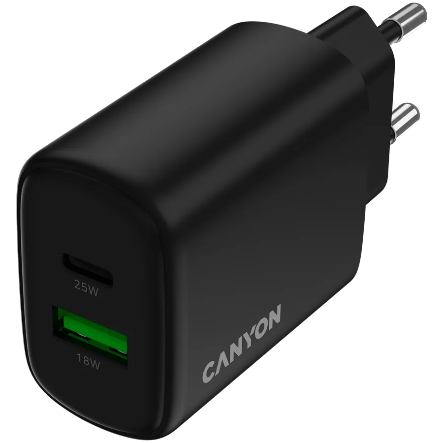 CANYON charger OnCharge 250 25W 1xPD 1xQC EU Black Slika 4