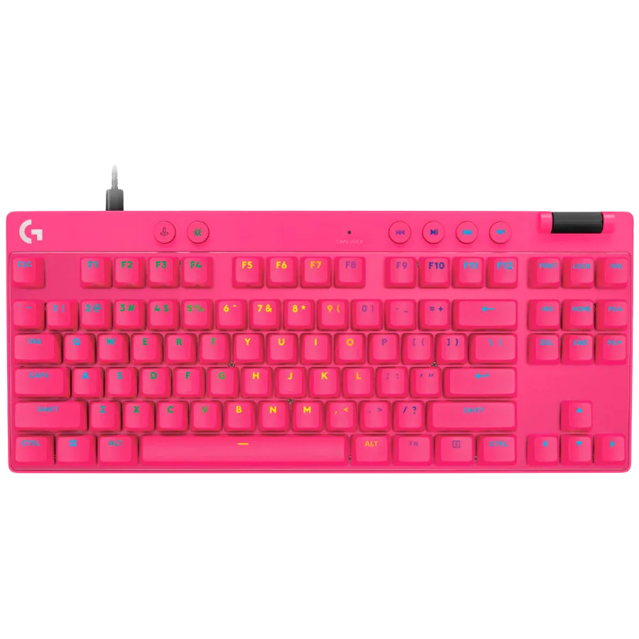 LOGITECH G PRO X TKL RAPID Gaming Keyboard - MAGENTA - US INT'L - USB - EMEA28i-935 - LINEAR Slika 1