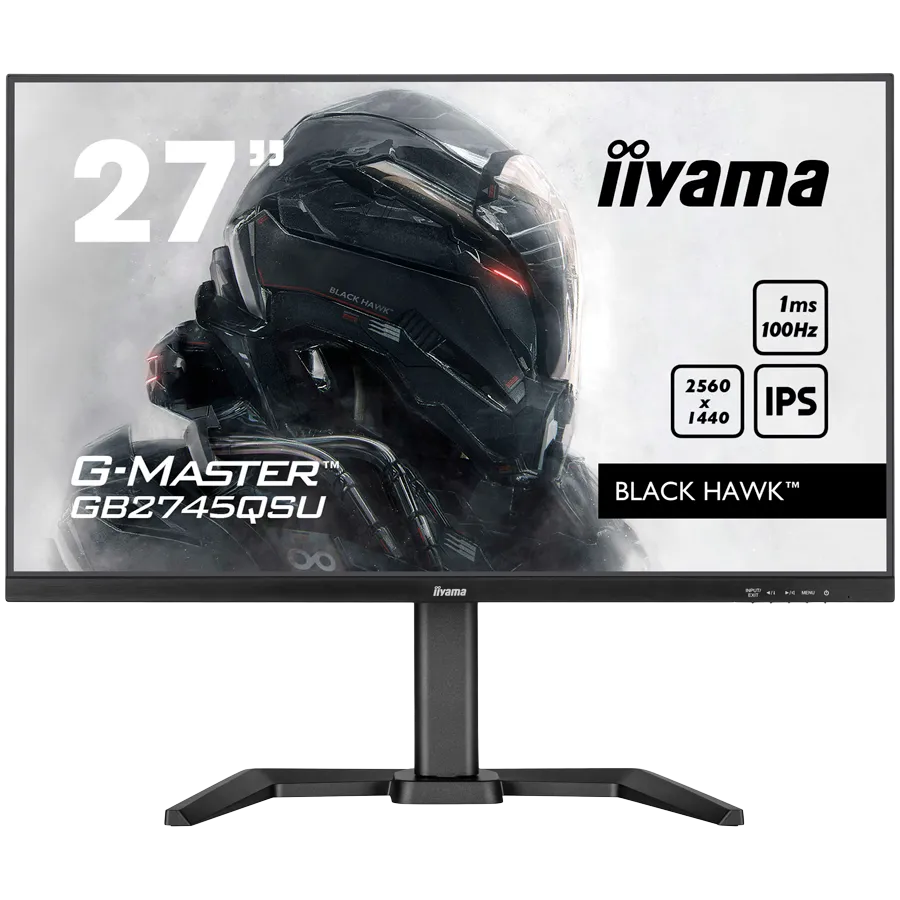 IIYAMA Monitor LED GB2745QSU-B2 27" IPS 2560 x 1440 100Hz 250cd 1300:1 1ms HDMI DP USB HUB Tilt HAS Slika 1