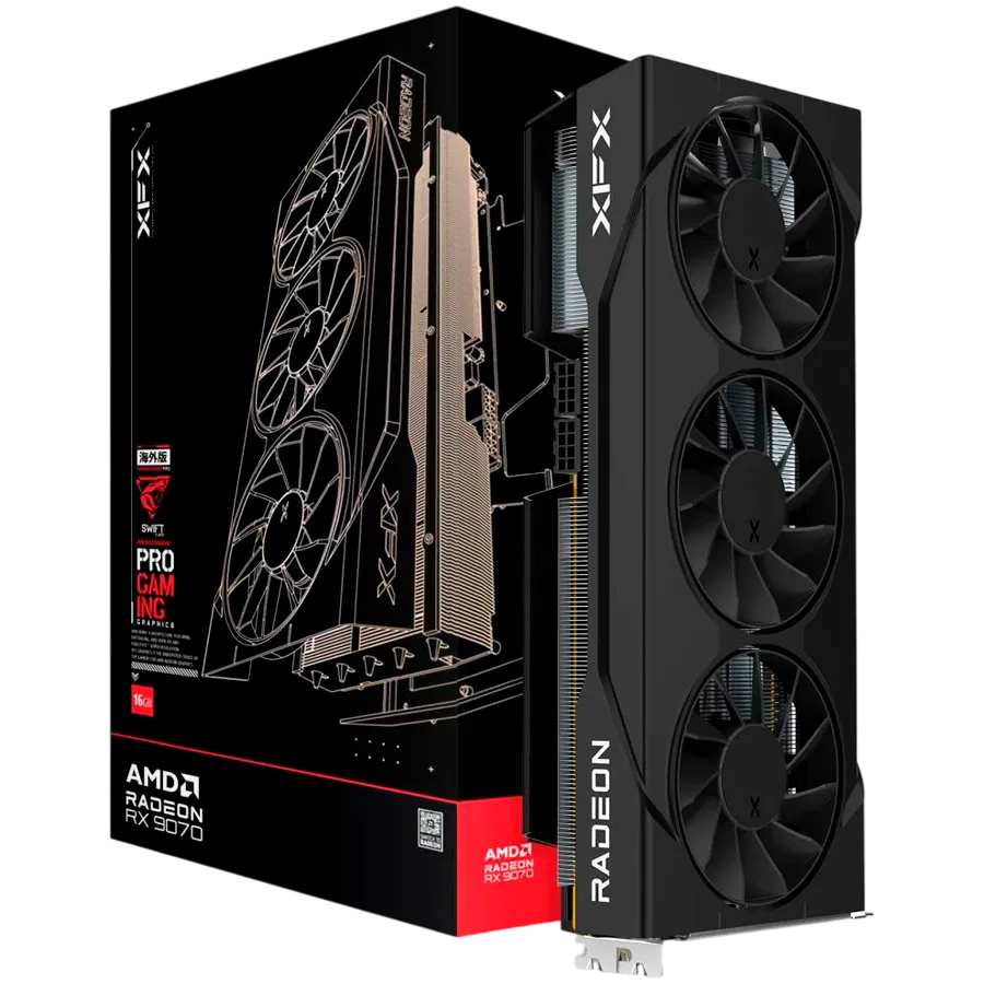 XFX Swift AMD Radeon RX 9070 OC Triple Fan White Gaming Edition with 16GB GDDR6 HDMI 3xDP Slika 1