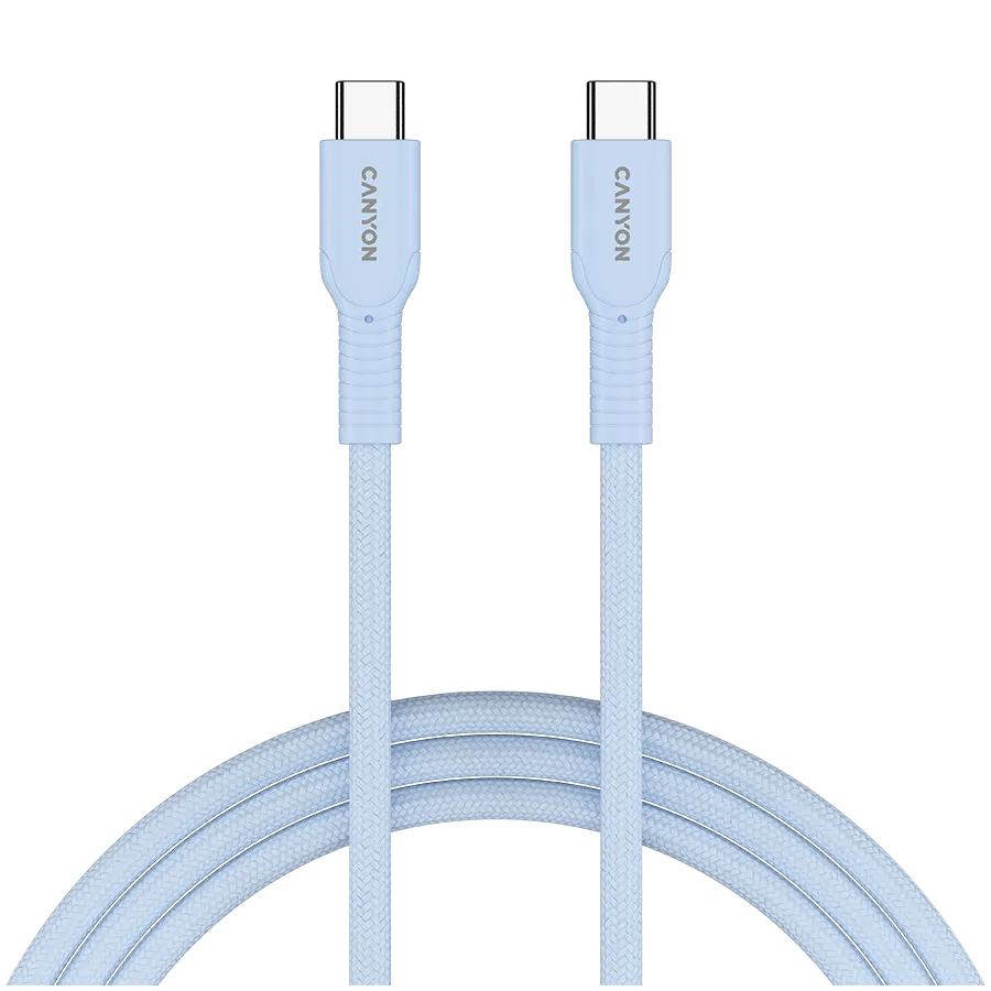 CANYON cable OnWire 60CL C-C 60W COLOR Braided 1m Light Blue Slika 1