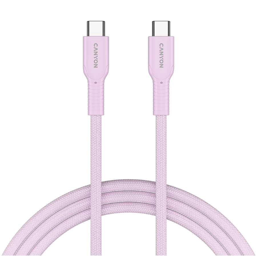 CANYON cable OnWire 60CL C-C 60W COLOR Braided 1m Pink Slika 1