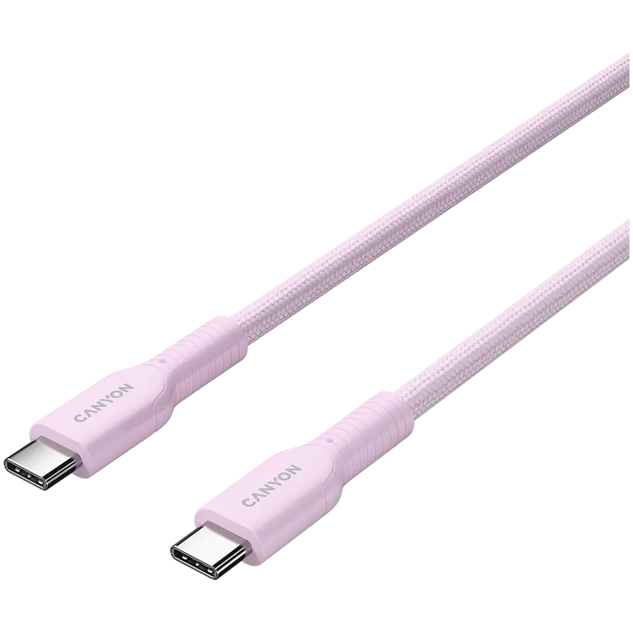 CANYON cable OnWire 60CL C-C 60W COLOR Braided 1m Pink Slika 2