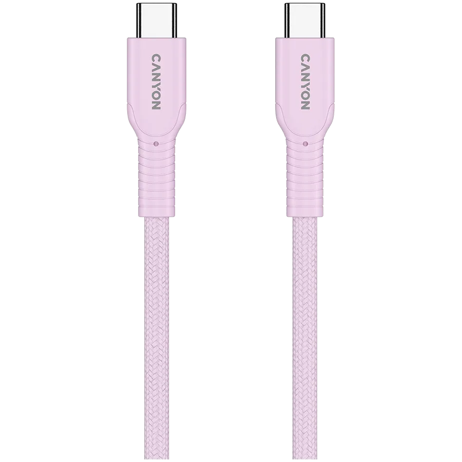 CANYON cable OnWire 60CL C-C 60W COLOR Braided 1m Pink Slika 3