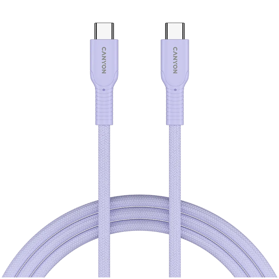CANYON cable OnWire 60CL C-C 60W COLOR Braided 1m Purple Slika 1