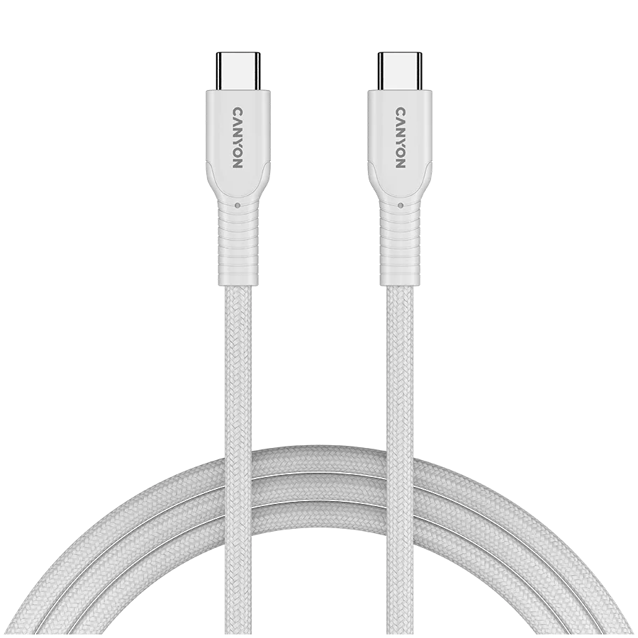 CANYON cable OnWire 60CL C-C 60W COLOR Braided 1m White Slika 1