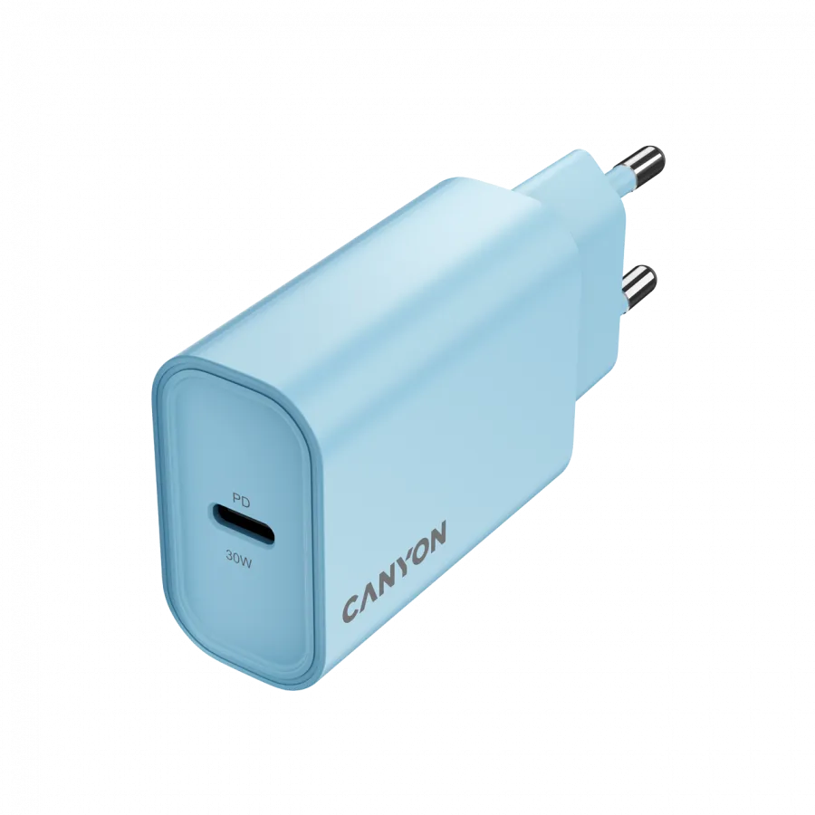 CANYON charger OnCharge 30CL Max Power 30W 1xPD EU Light Blue Slika 3