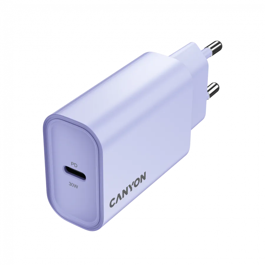 CANYON charger OnCharge 30CL Max Power 30W 1xPD EU Purple Slika 3