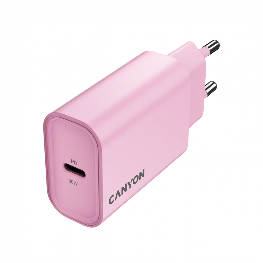 CANYON charger OnCharge 30CL Max Power 30W 1xPD EU Pink Slika 2