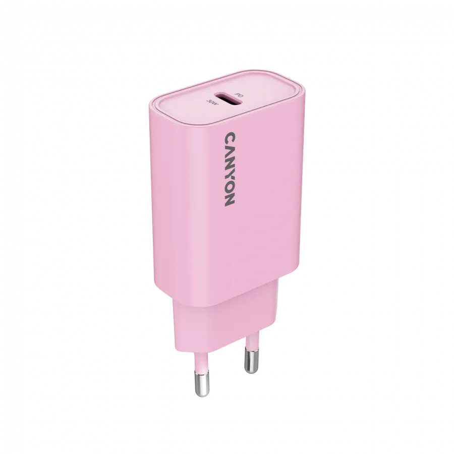 CANYON charger OnCharge 30CL Max Power 30W 1xPD EU Pink Slika 3