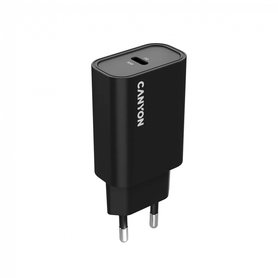 CANYON charger OnCharge 30CL Max Power 30W 1xPD EU Black Slika 1