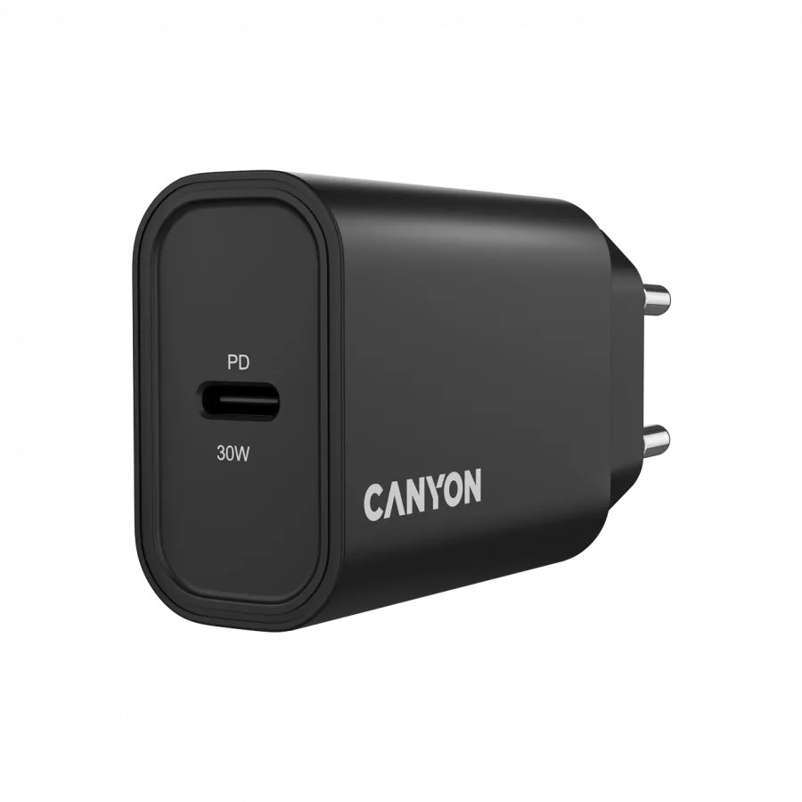 CANYON charger OnCharge 30CL Max Power 30W 1xPD EU Black Slika 5