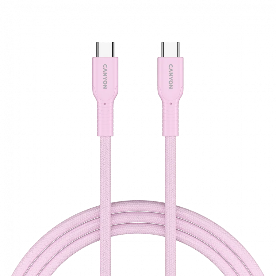 CANYON cable OnWire 60CL C-C 60W COLOR Braided 1m Pink Slika 4