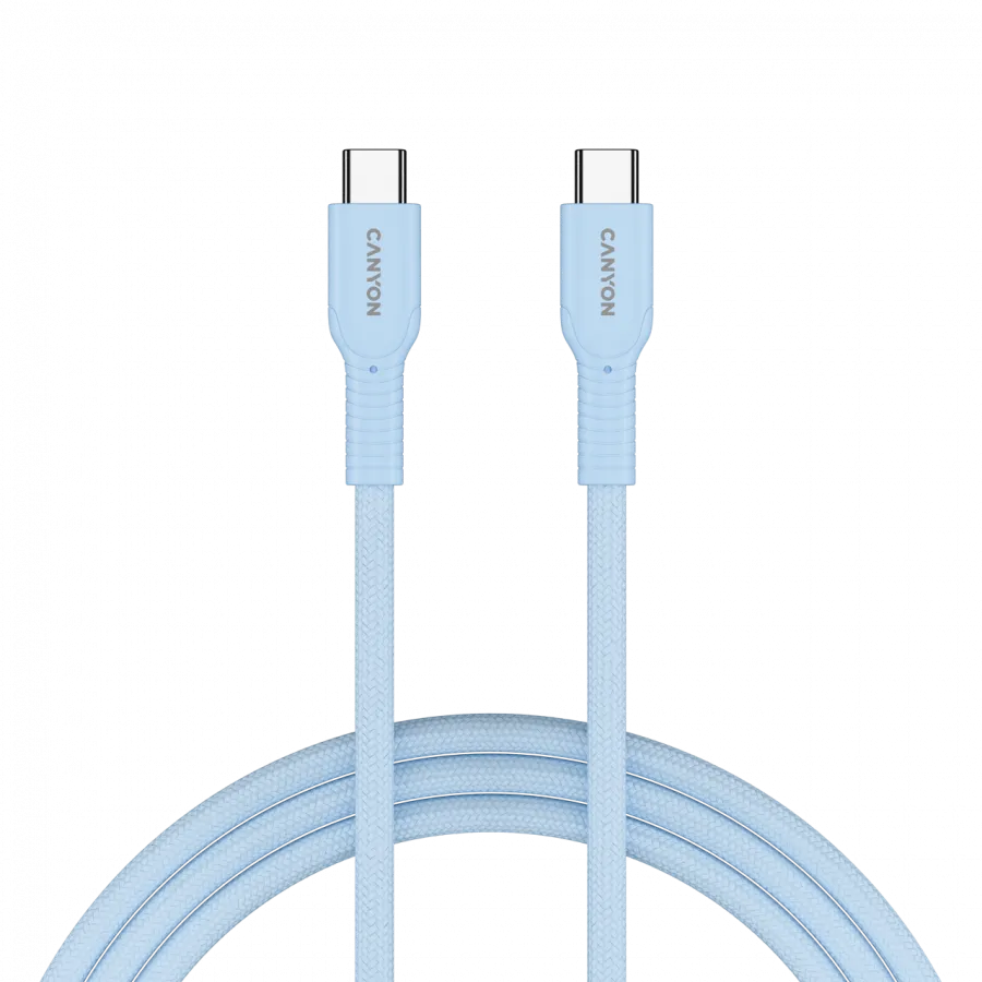 CANYON cable OnWire 60CL C-C 60W COLOR Braided 1m Light Blue Slika 4