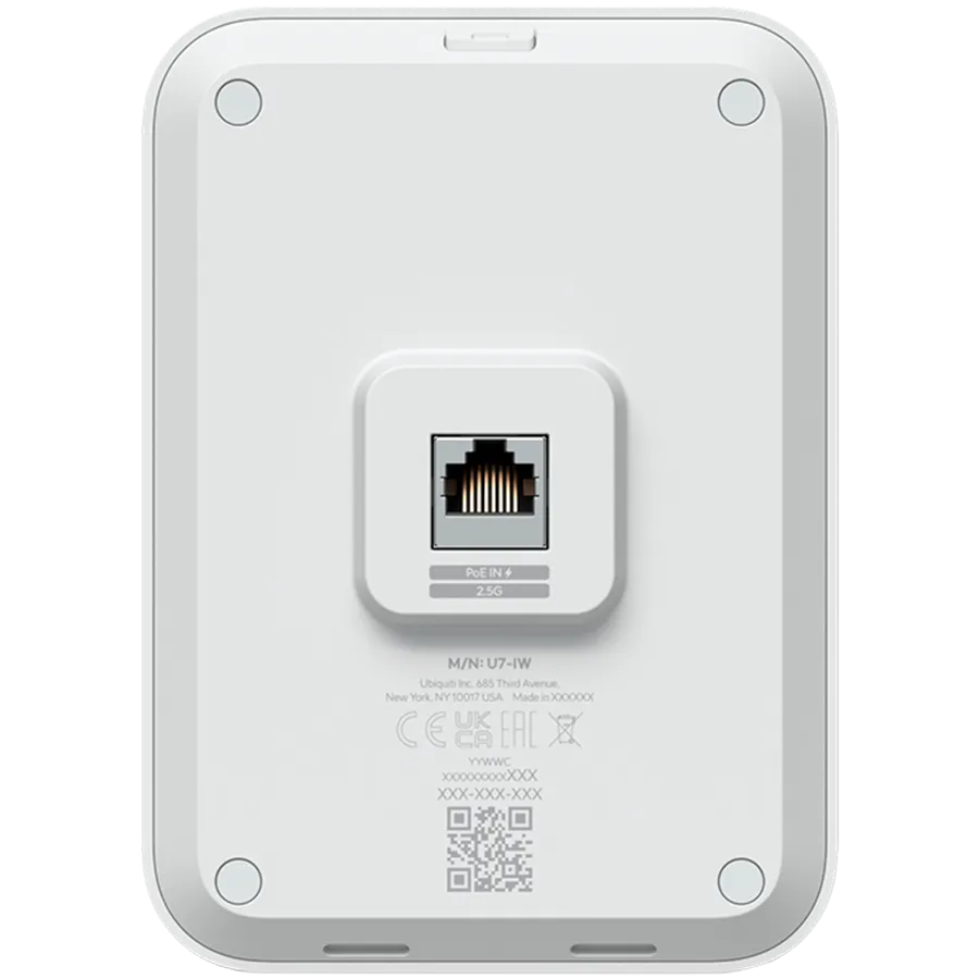 Ubiquiti UniFin U70IW Wall mounted WiFi 7 AP with 4 spatial streams and an integreated 2.5GbE PoE switch desined for hospitality enviorments Slika 2