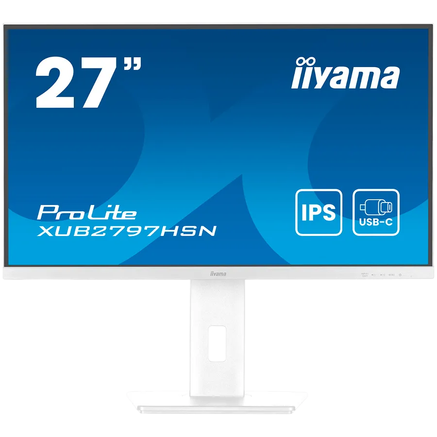 IIYAMA XUB2797HSN-W2 LED monitor 27 inch 1920 x 1080 FHD 100HZ IPS 300 cd 1000 1ms HDMI DP USB-C SPEAKERS White Slika 1