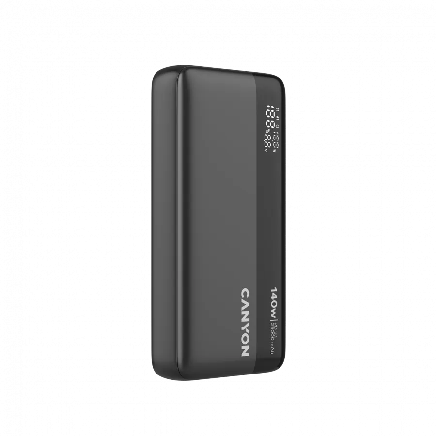 CANYON Power Bank PB-240, 25000mAh PD140W display power bank,Size160.0x82x27 mm Weight 508+-10g, Dark Grey Slika 7