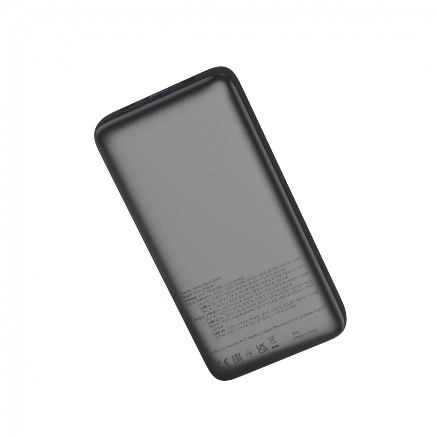 CANYON Power Bank PB-240, 25000mAh PD140W display power bank,Size160.0x82x27 mm Weight 508+-10g, Dark Grey Slika 12