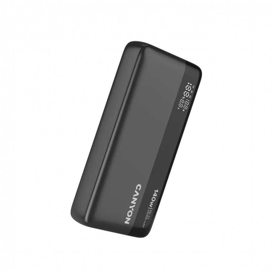 CANYON Power Bank PB-240, 25000mAh PD140W display power bank,Size160.0x82x27 mm Weight 508+-10g, Dark Grey Slika 15