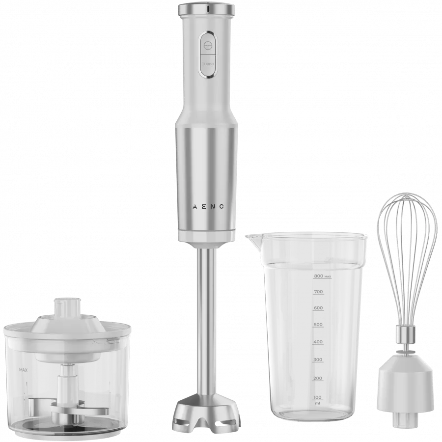 Hand Blender, 1200W in CB, White, Tiger Teeth Cutter, Whisk, Food Processor, Cup Slika 1