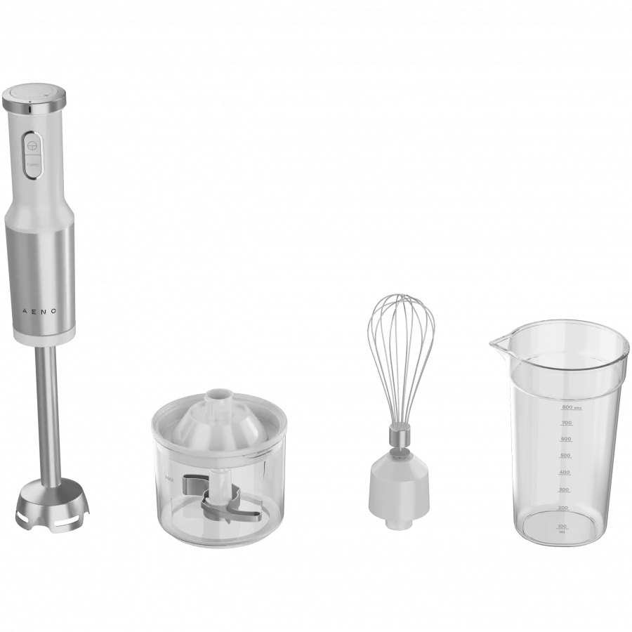 Hand Blender, 1200W in CB, White, Tiger Teeth Cutter, Whisk, Food Processor, Cup Slika 2